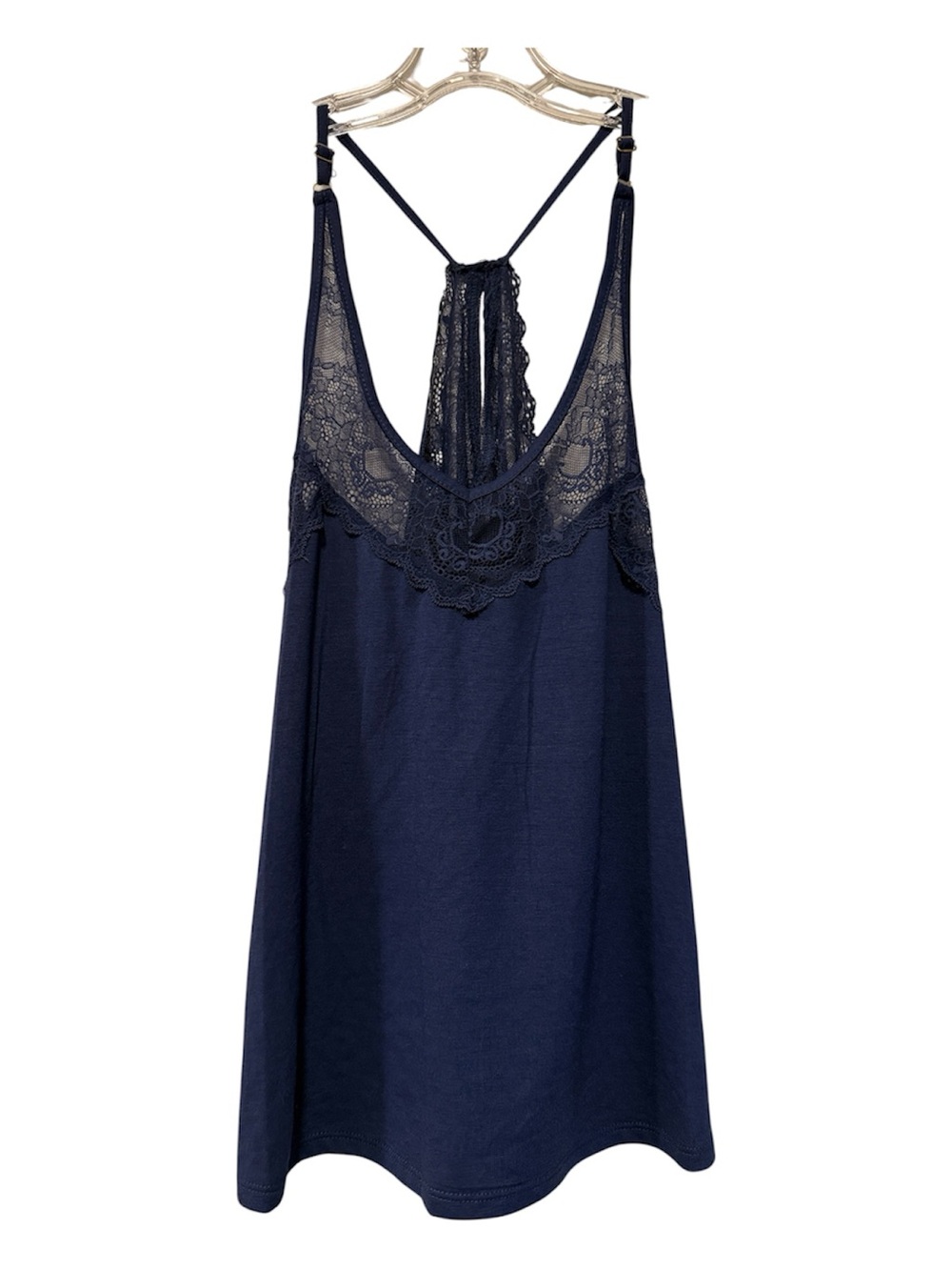 Women’s Blue Lace-Trim Sleep Set Tank Top and Short size S